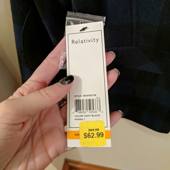 NWT Relativity blue and black pea coat - Picture 5 of 5